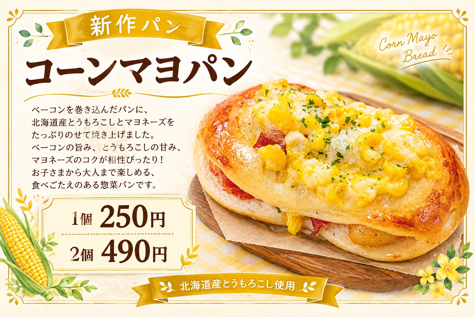 コーンマヨパンPOP